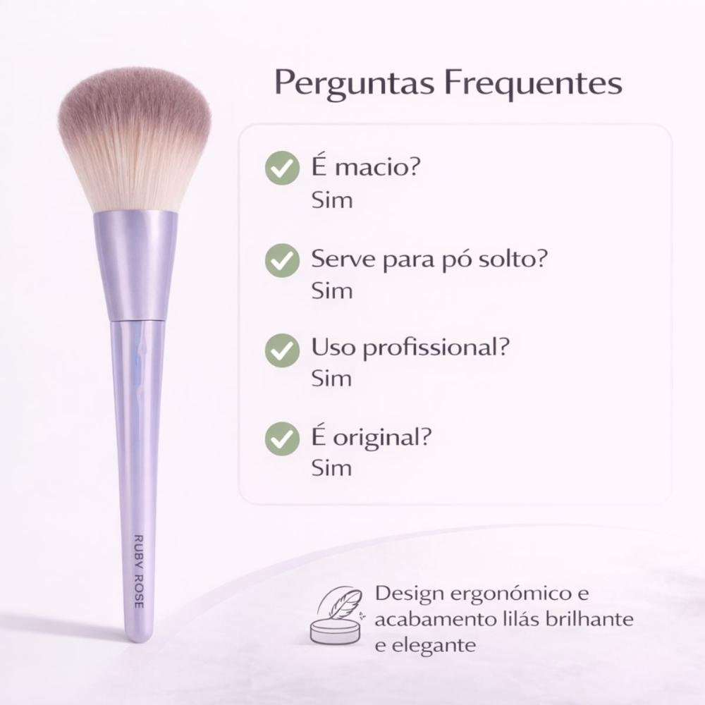 Pincel Para Pó Ruby Rose Hb-Hof1 Lilás 7