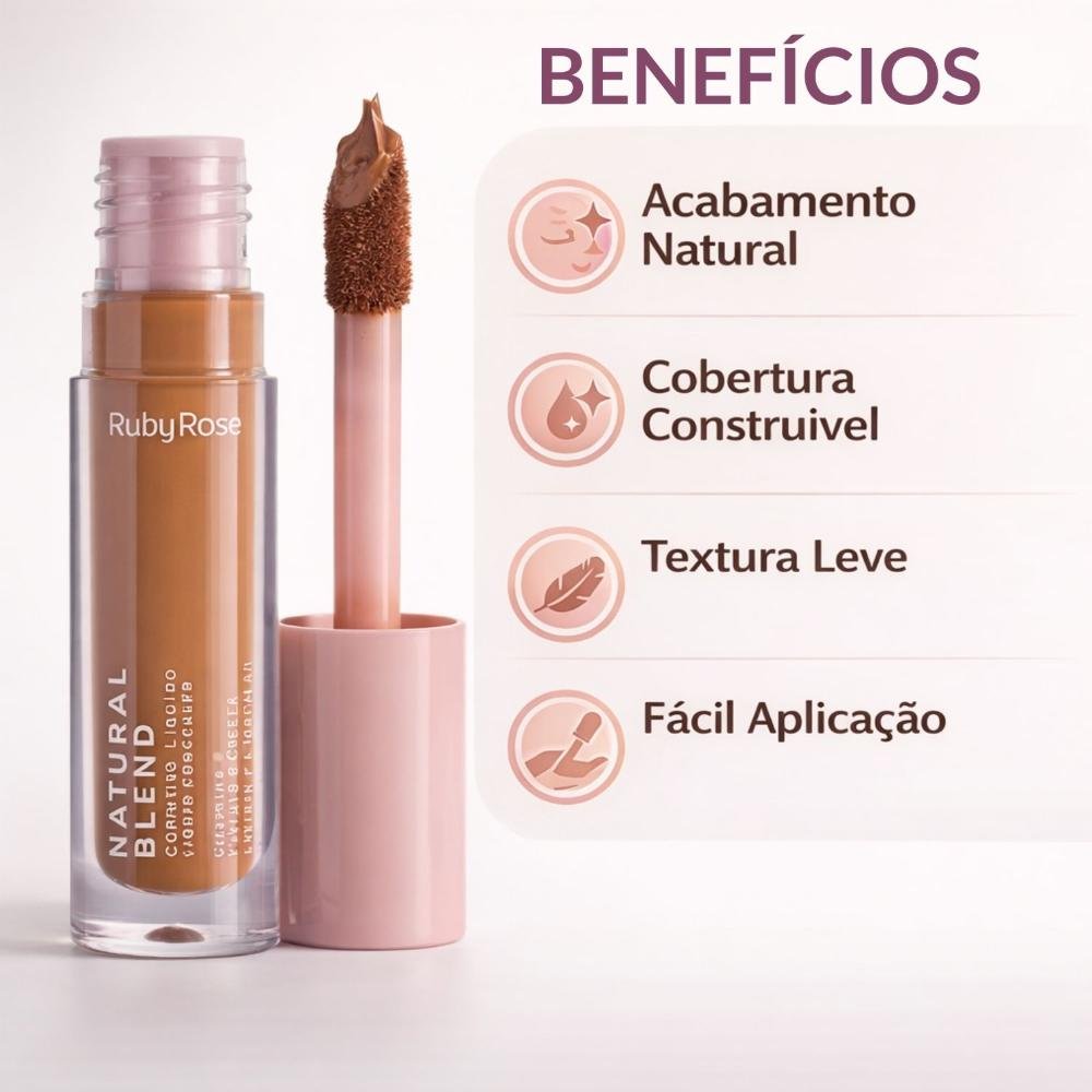 Corretivo Líquido Ruby Rose Natural Blend C70 Hb-m600-7 Cor C70 3