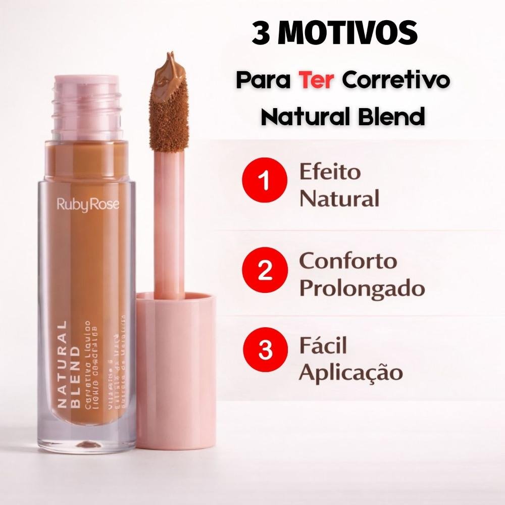 Corretivo Líquido Ruby Rose Natural Blend C70 Hb-m600-7 Cor C70 5