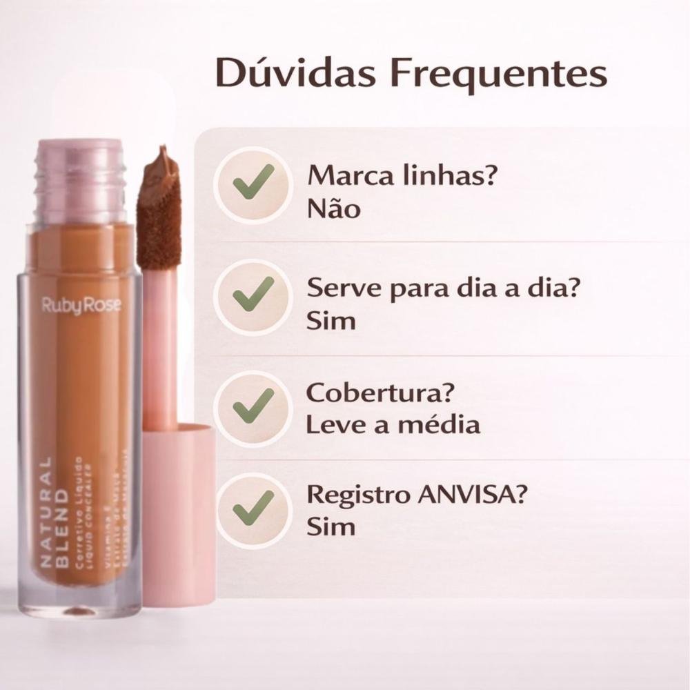 Corretivo Líquido Ruby Rose Natural Blend C70 Hb-m600-7 Cor C70 7