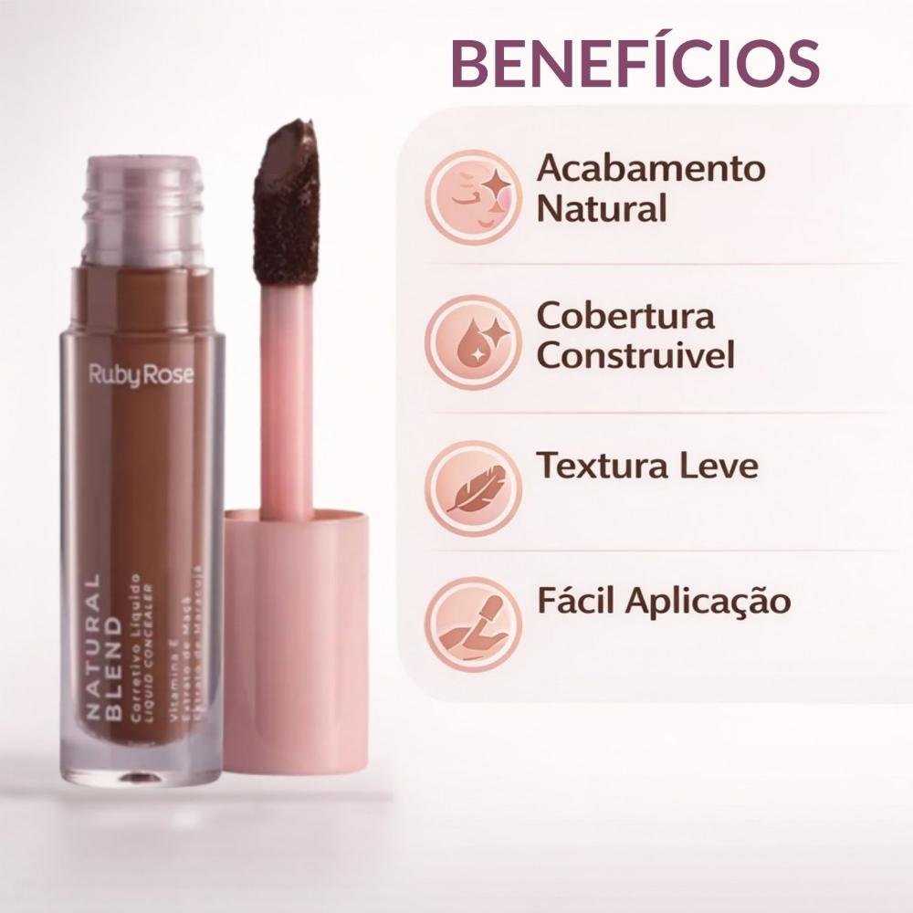 Corretivo Líquido Ruby Rose Natural Blend C80 Hb-m600-8 Cor C80 3