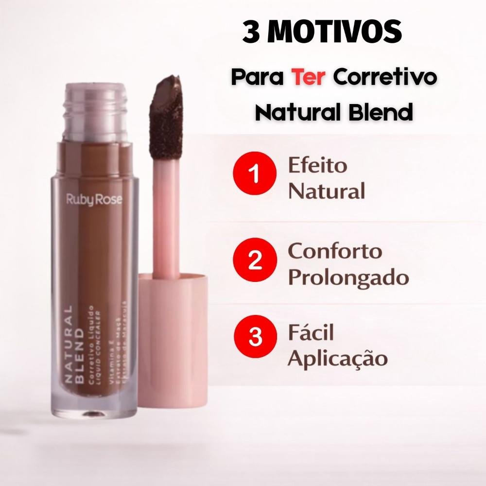 Corretivo Líquido Ruby Rose Natural Blend C80 Hb-m600-8 Cor C80 5