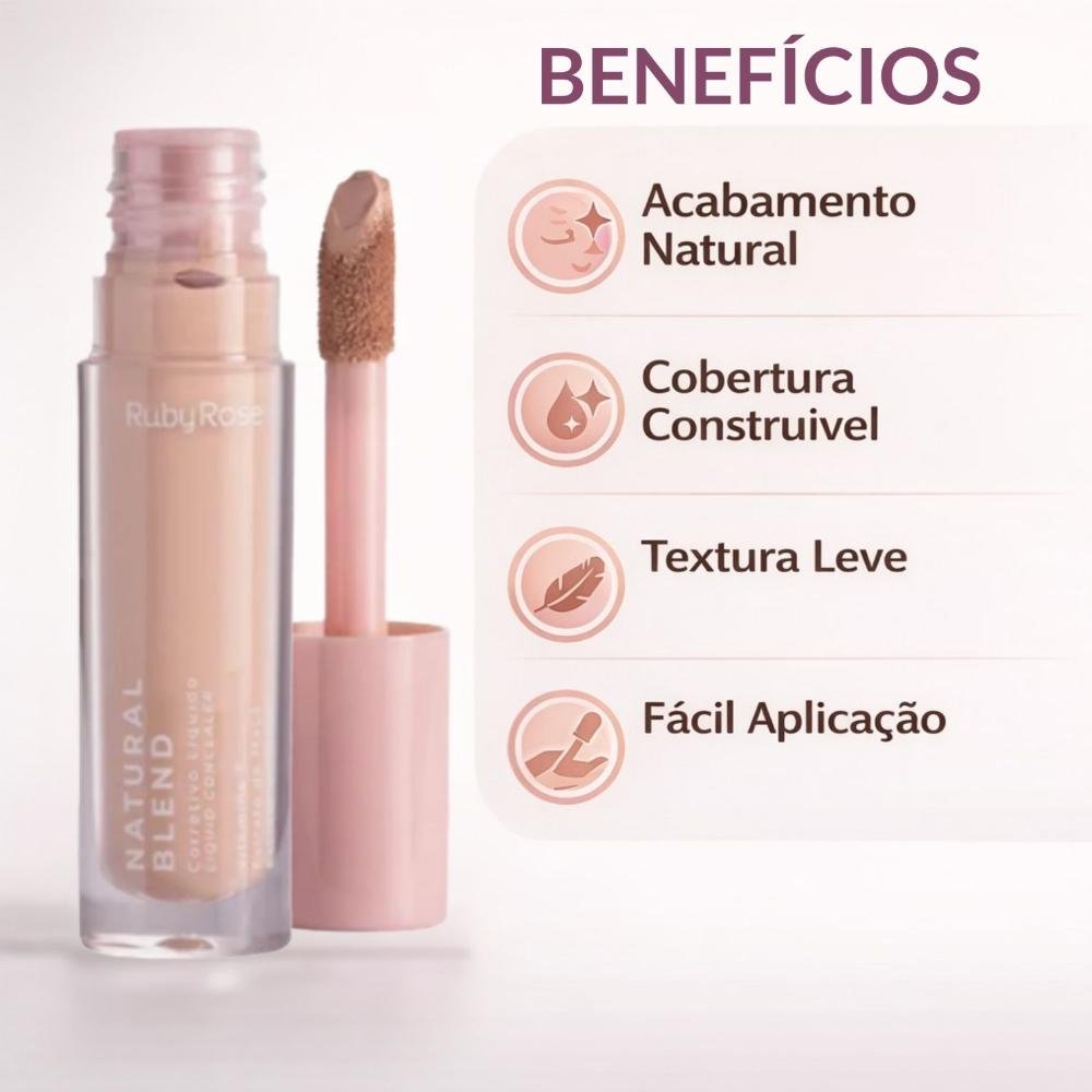 Corretivo Líquido Ruby Rose Natural Blend C50 Hb-m600-5 Cor C50 3