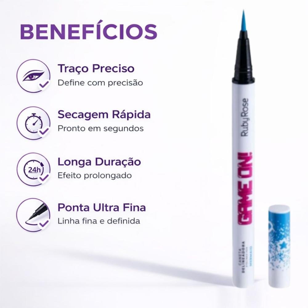 Caneta Delineadora Ruby Rose Game On Mermaid Hb-2201-7 On Mermaid 2