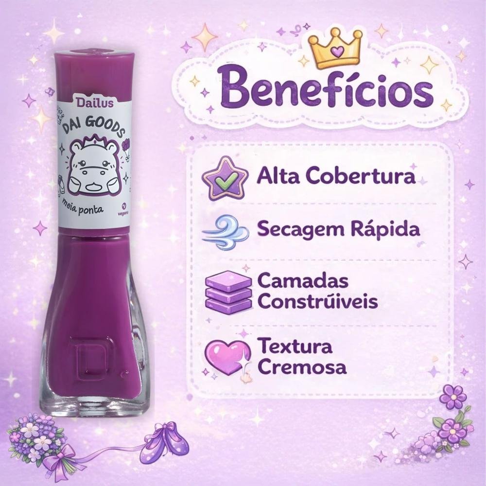Esmalte Cremoso Dailus Dai Goods Meia Ponta 8ml Meia Ponta 2