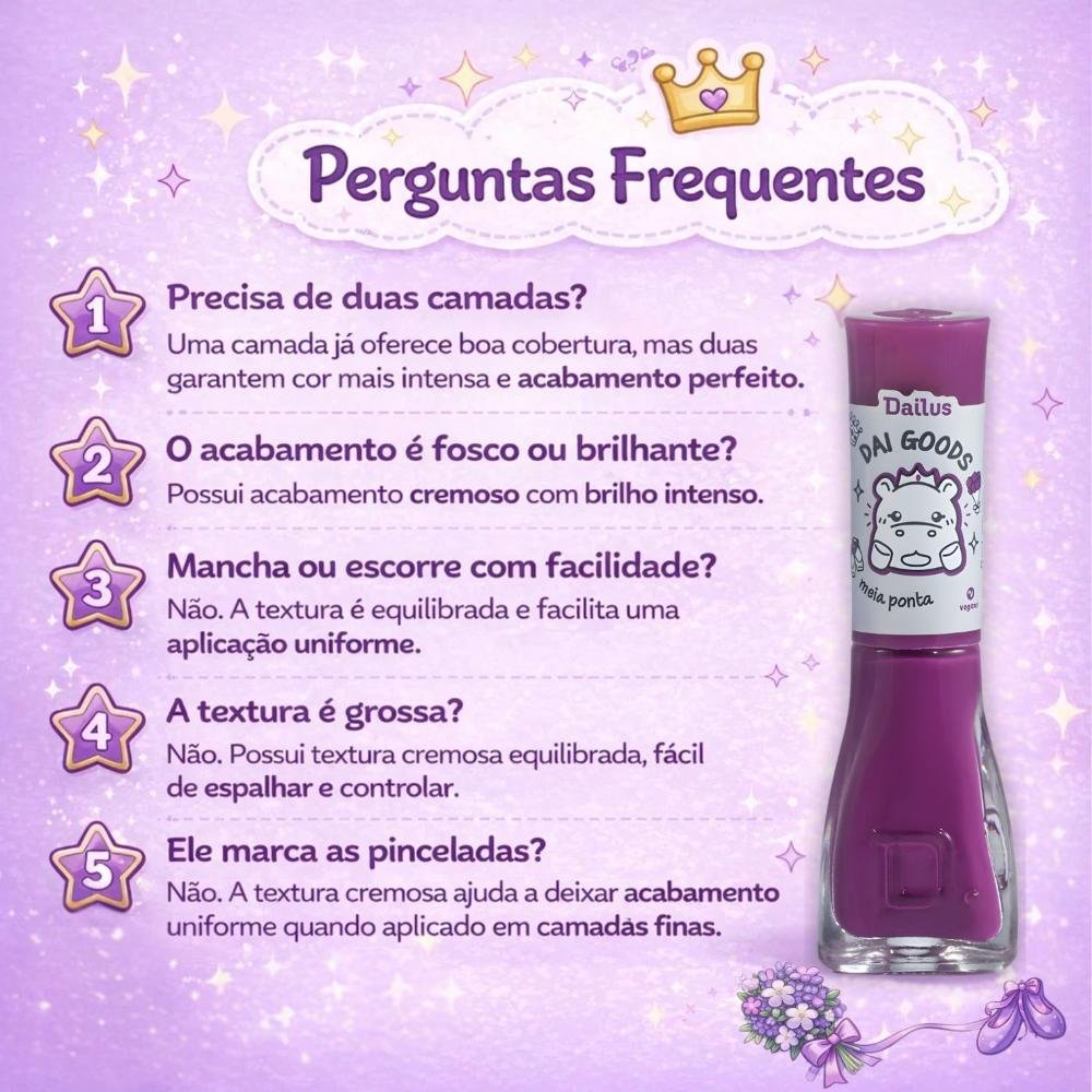 Esmalte Cremoso Dailus Dai Goods Meia Ponta 8ml Meia Ponta 8