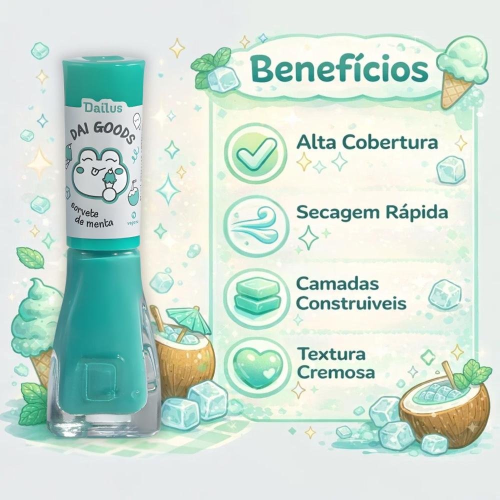 Esmalte Cremoso Dailus Dai Goods Sorvete De Menta 8ml Sorvete De Menta 2