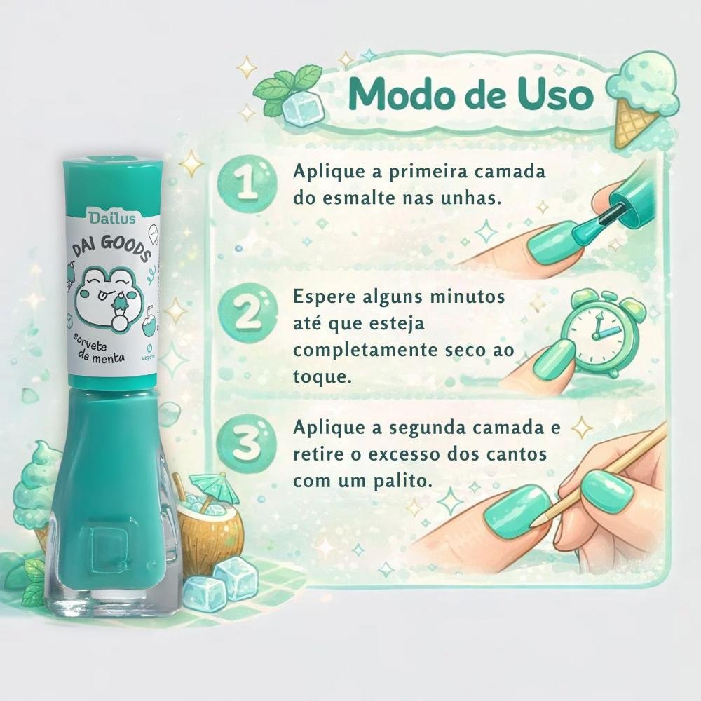 Esmalte Cremoso Dailus Dai Goods Sorvete De Menta 8ml Sorvete De Menta 7