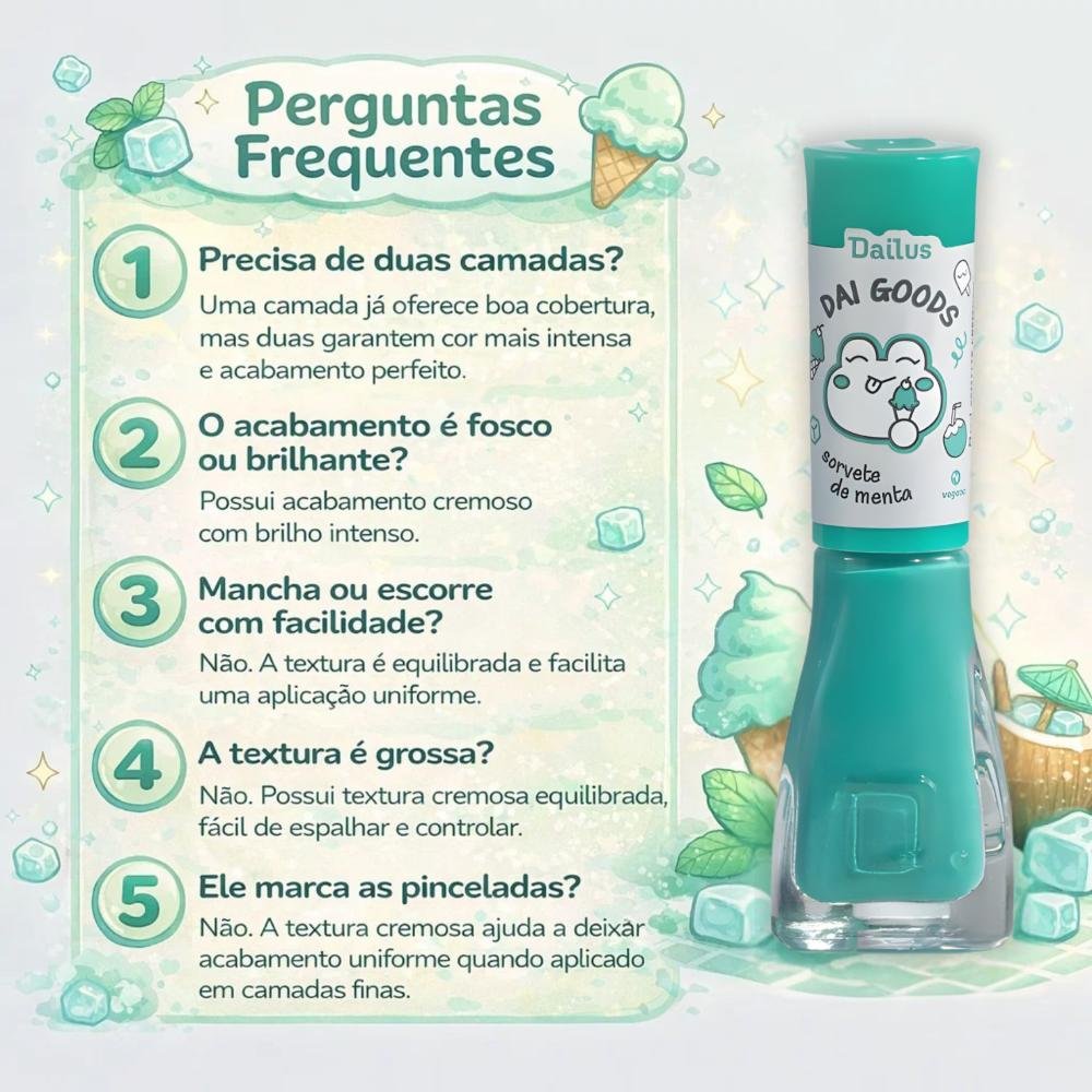 Esmalte Cremoso Dailus Dai Goods Sorvete De Menta 8ml Sorvete De Menta 8