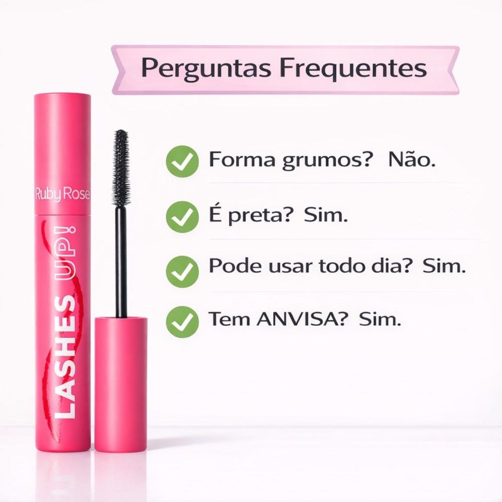 Máscara Para Cílios Ruby Rose Lashes Up! Long Master Alonga e Define Hb-e2006 Preto 7