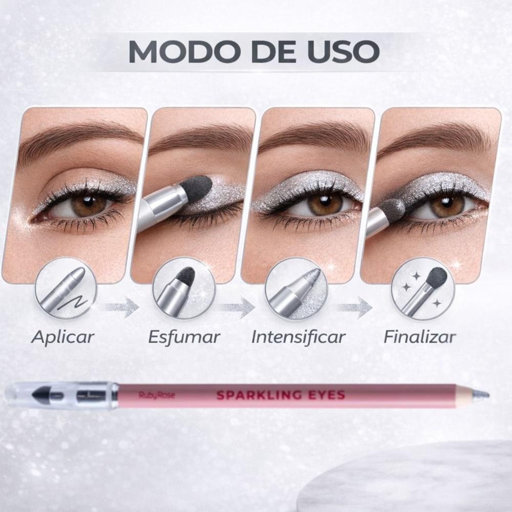 Lápis De Olhos Ruby Rose Sparkling Eyes Silver Rain Hb-e2401-2 Silver Rain 6