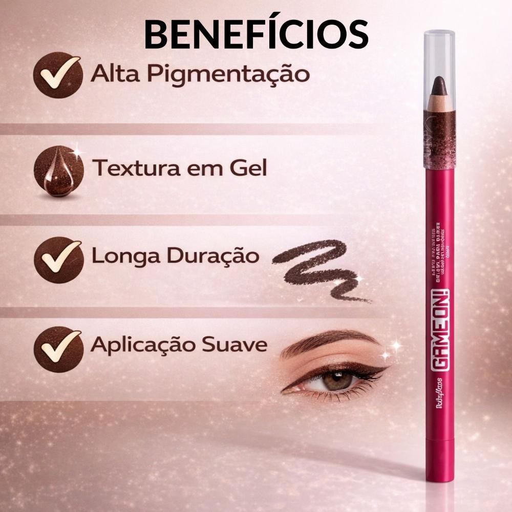 Lápis Colorido Em Gel Para Olhos Ruby Rose Game On Quit Hb-2400-6 Quit 2