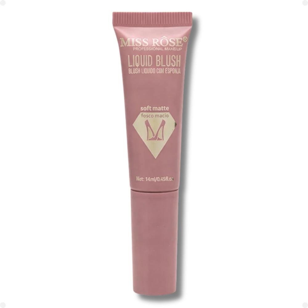 Blush Líquido Com Esponja Miss Rôse Fosco Macio 01 14ml