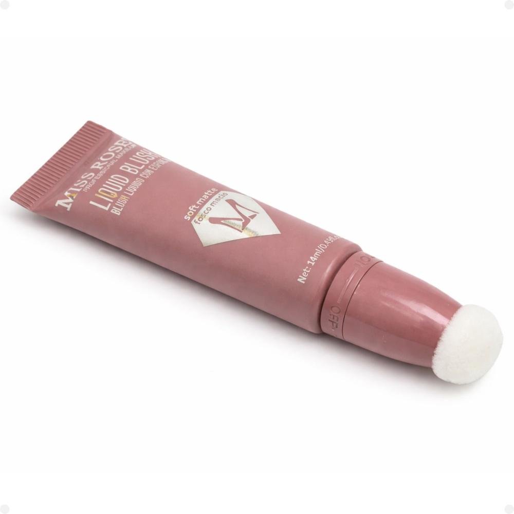 Blush Líquido Com Esponja Miss Rôse Fosco Macio 01 14ml Cor 01 3