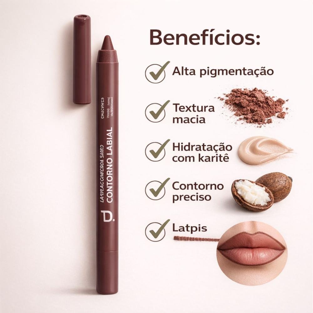Lápis Para Contorno Labial Dailus Apontável Cacau Cacau 2