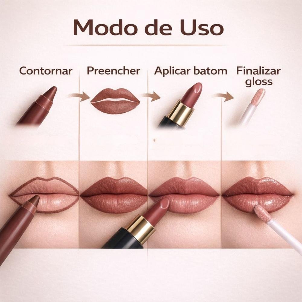 Lápis Para Contorno Labial Dailus Apontável Cacau Cacau 6