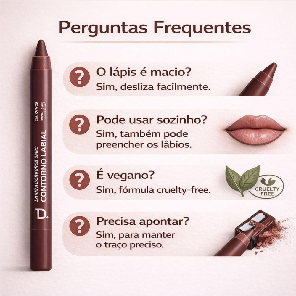 Lápis Para Contorno Labial Dailus Apontável Cacau Cacau 7