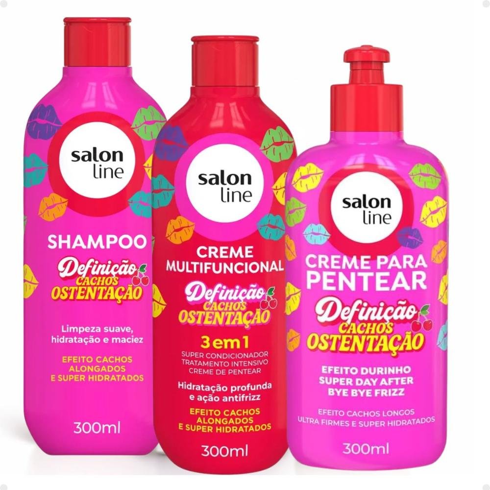 Kit Salon Line Definição Cachos Ostentação: Shampoo e Creme Multifuncional + Creme Pentear 300ml