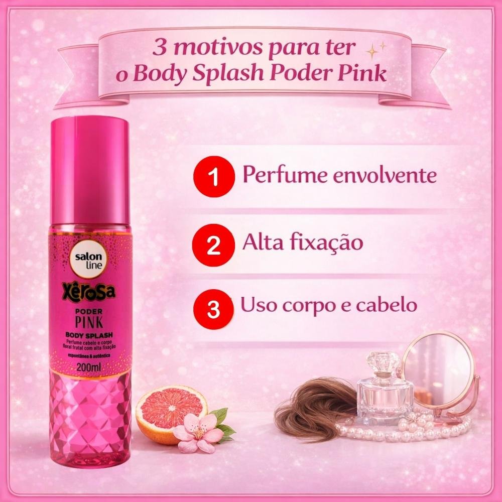 Body Splash Cabelo e Corpo Salon Line Xêrosa Poder Pink 200ml 200ml 7