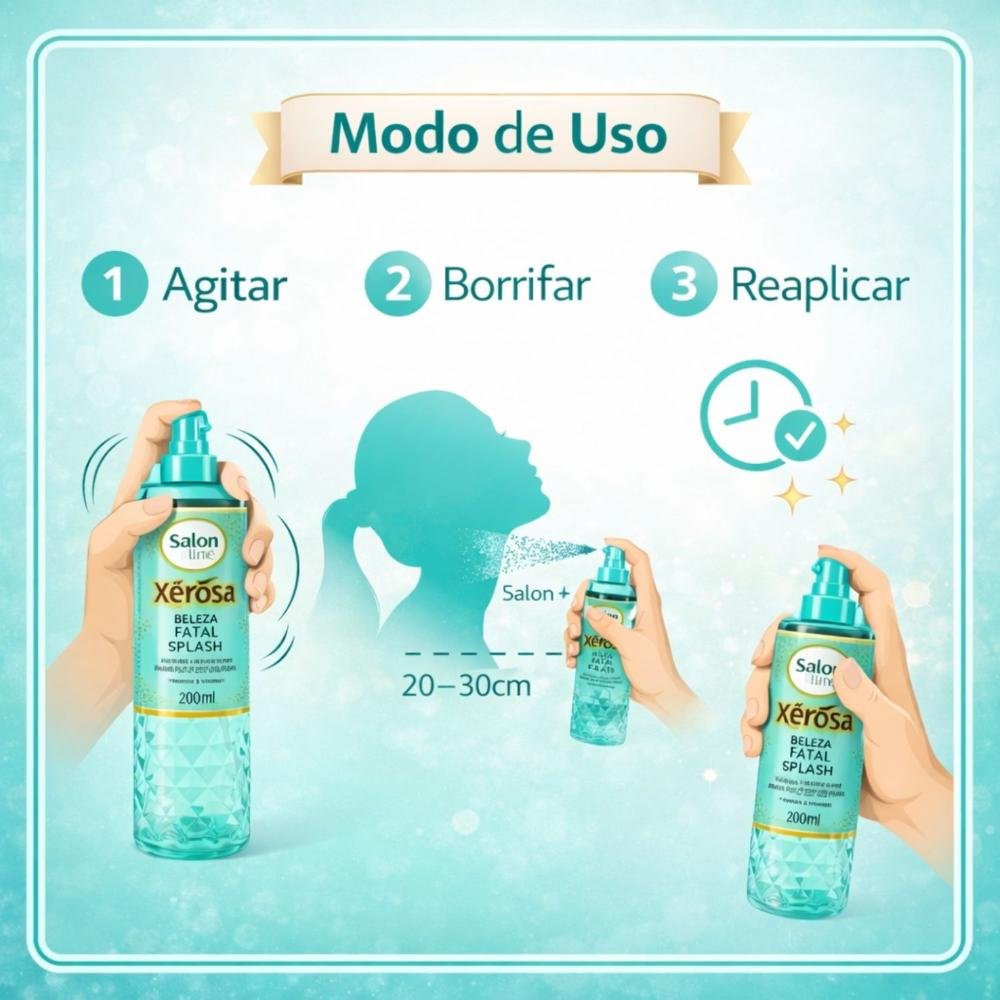 Body Splash Cabelo e Corpo Salon Line Xêrosa Beleza Fatal 200ml  200ml 8