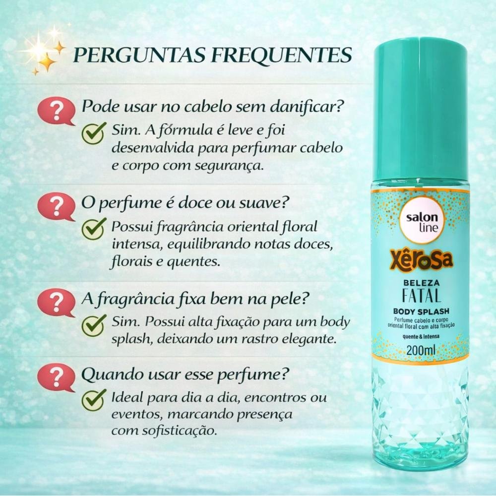 Body Splash Cabelo e Corpo Salon Line Xêrosa Beleza Fatal 200ml  200ml 9