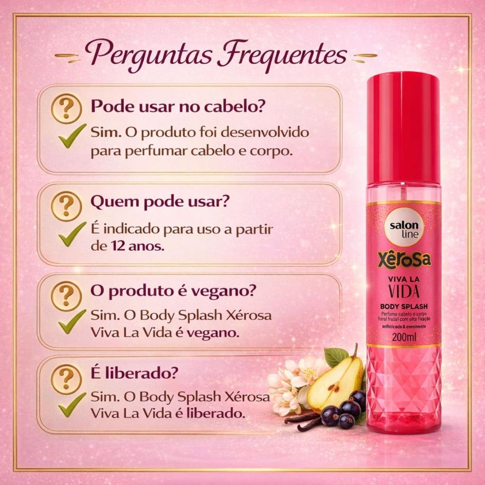 Body Splash Cabelo e Corpo Salon Line Xêrosa Viva La Vida 200ml 200ml 4