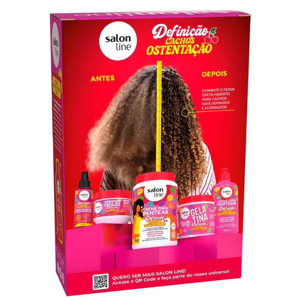 Kit Salon Line Definição Cachos Ostentação: Shampoo e Creme Multifuncional 3 em 1 300ml ÚNICO 3