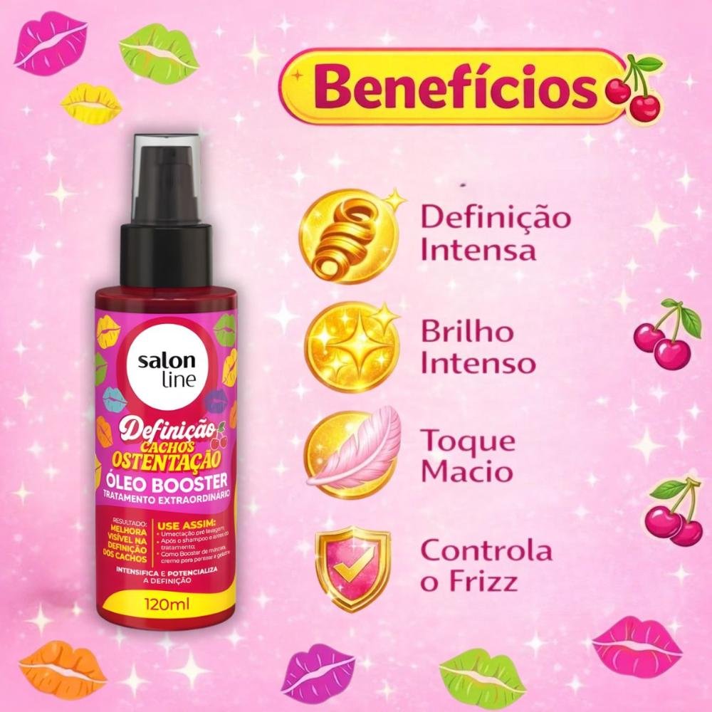 Óleo Booster Salon Line Definição Cachos Ostentação Tratamento Extraordinário 120ml 120ml 2