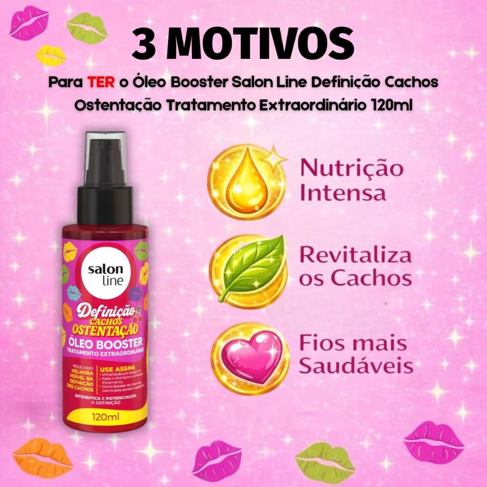 Óleo Booster Salon Line Definição Cachos Ostentação Tratamento Extraordinário 120ml 120ml 5