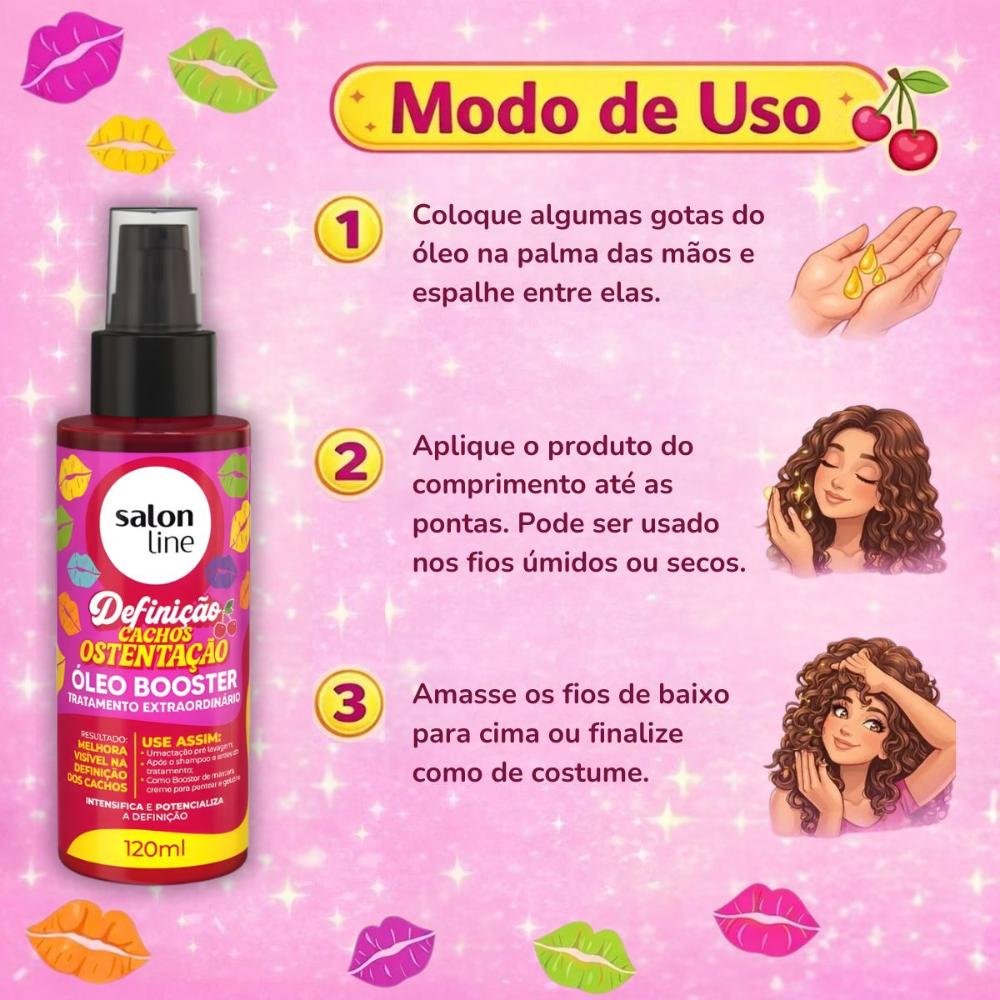 Óleo Booster Salon Line Definição Cachos Ostentação Tratamento Extraordinário 120ml 120ml 6