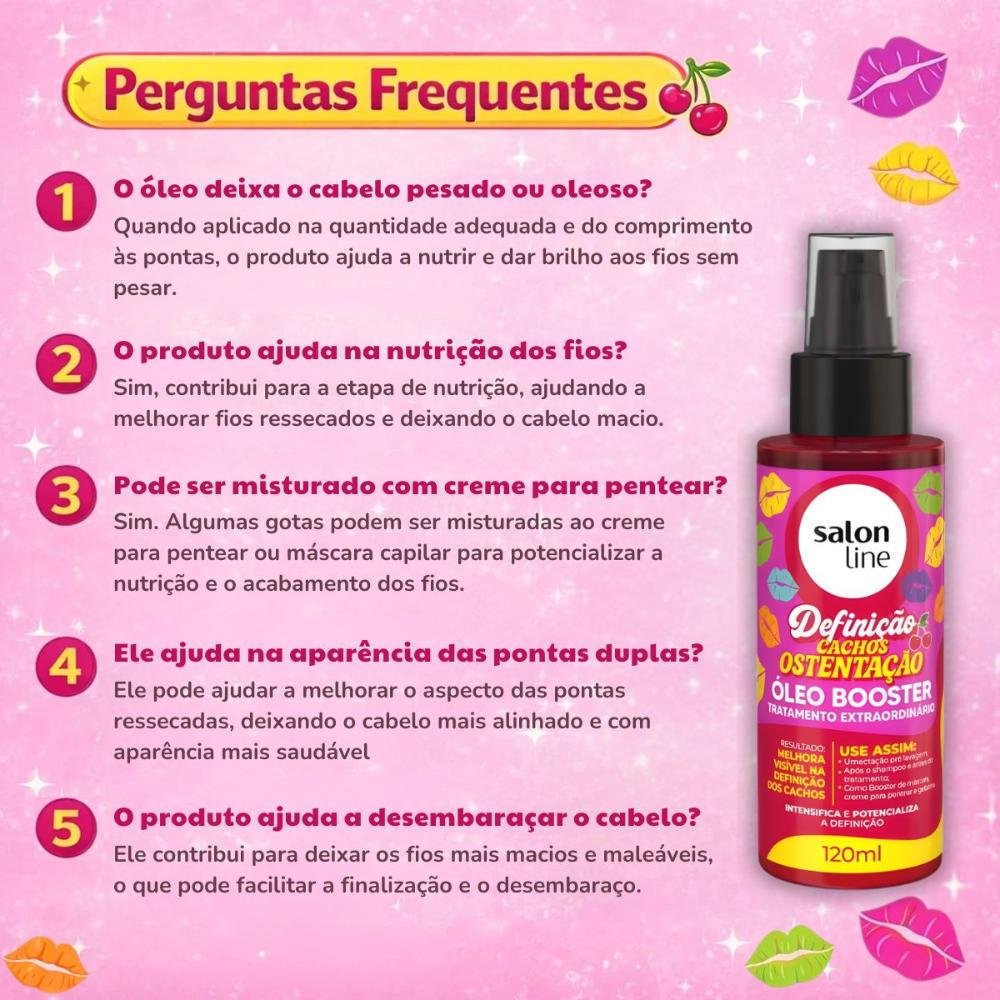 Óleo Booster Salon Line Definição Cachos Ostentação Tratamento Extraordinário 120ml 120ml 7