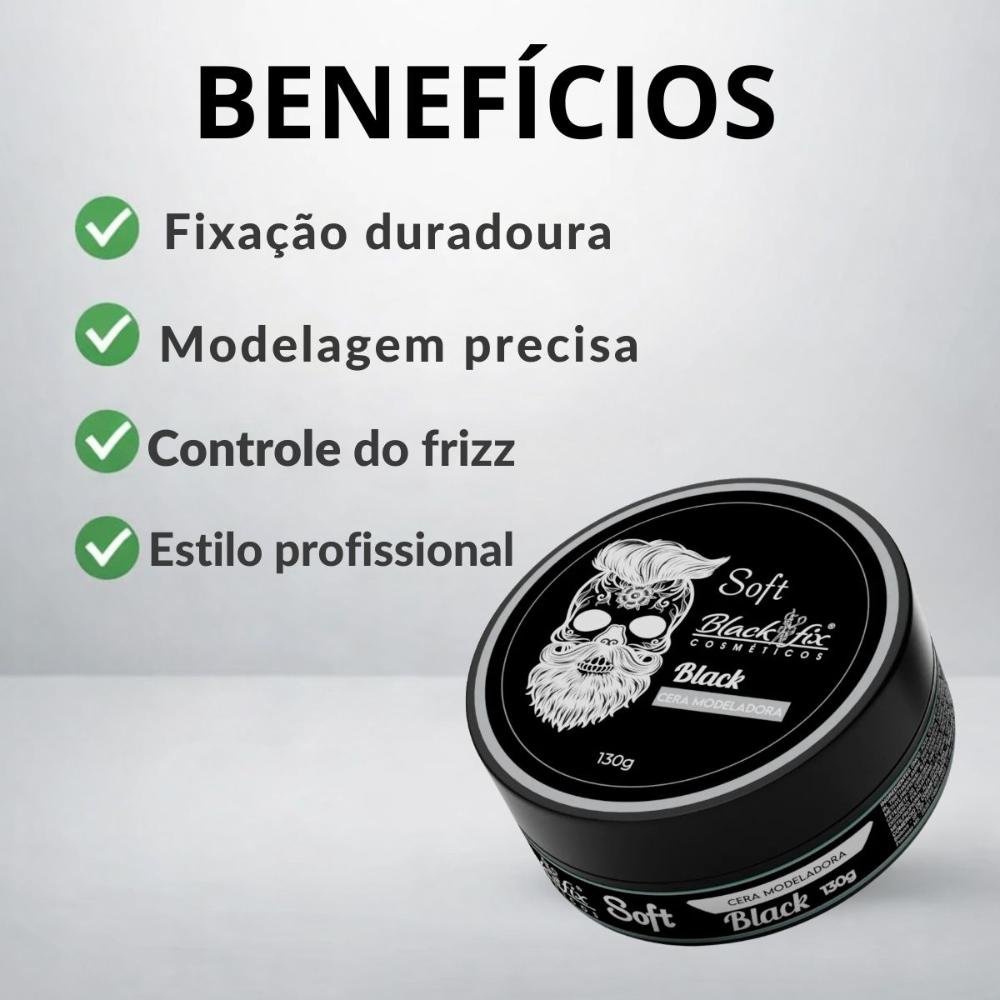 Cera Modeladora Black Fix Soft Black 130g 130g 2
