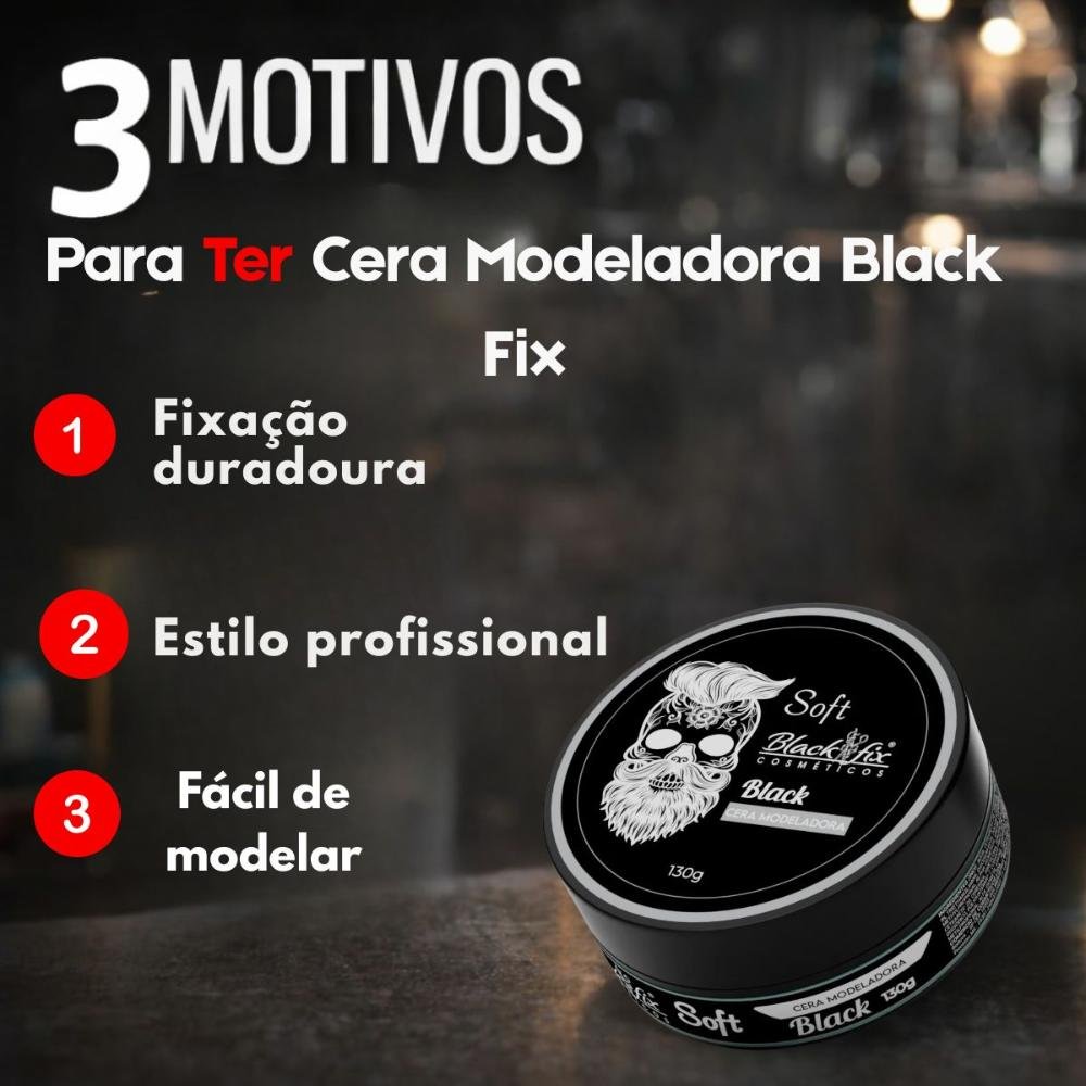 Cera Modeladora Black Fix Soft Black 130g 130g 4