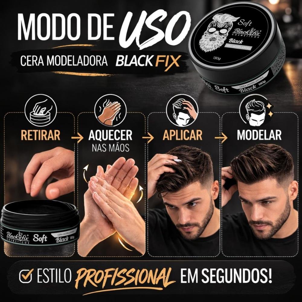 Cera Modeladora Black Fix Soft Black 130g 130g 5