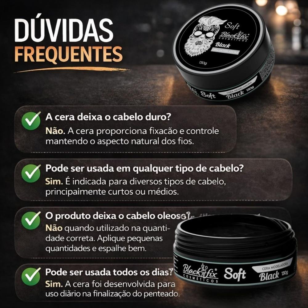 Cera Modeladora Black Fix Soft Black 130g 130g 6