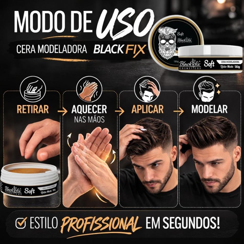 Cera Modeladora Black Fix Efeito Matte 130g 130g 5