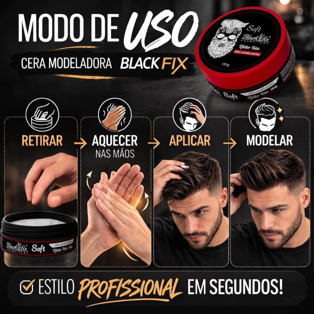 Cera Modeladora Black Fix Efeito Teia 130g 130g 5
