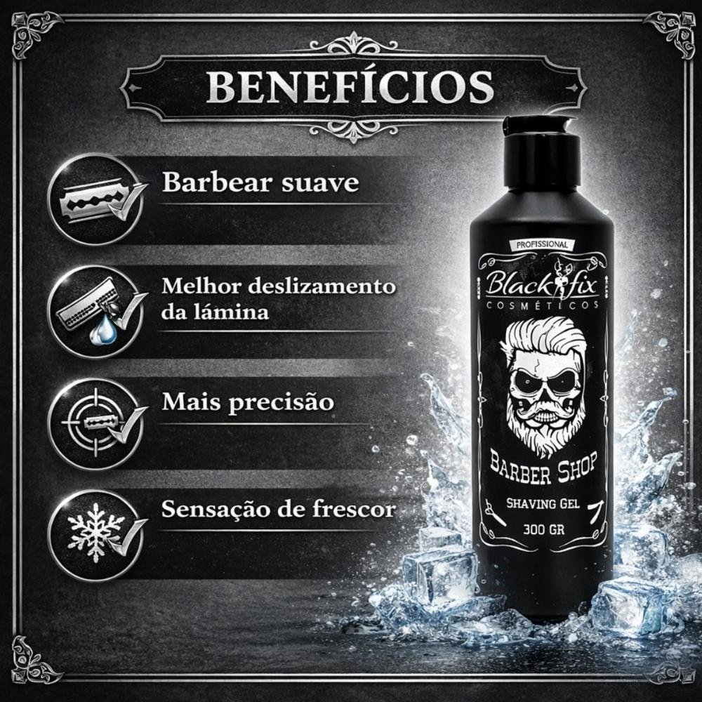Shaving Gel Black Fix Barber Shop 300g 300g 2