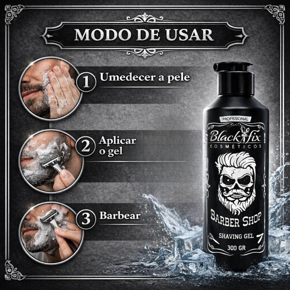 Shaving Gel Black Fix Barber Shop 300g 300g 6