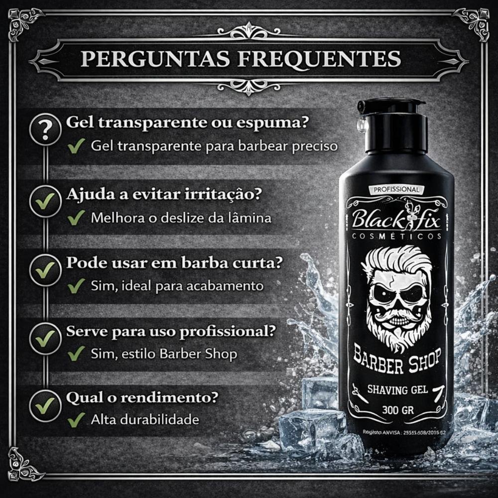 Shaving Gel Black Fix Barber Shop 300g 300g 7