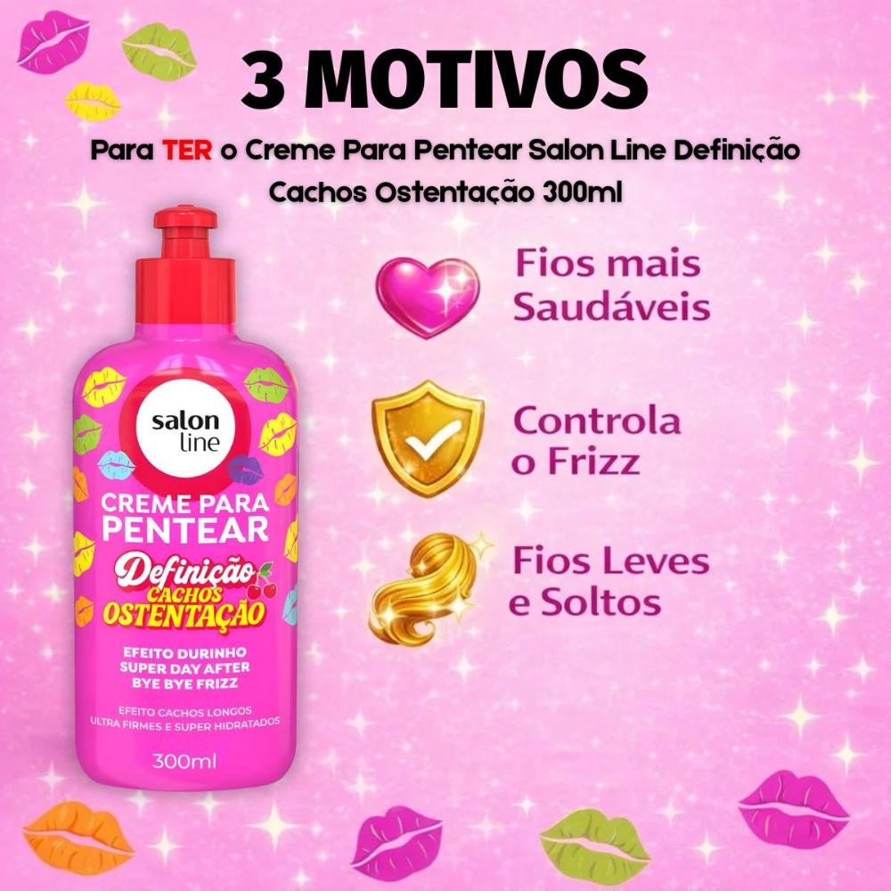 Creme Para Pentear Salon Line Definição Cachos Ostentação 300ml