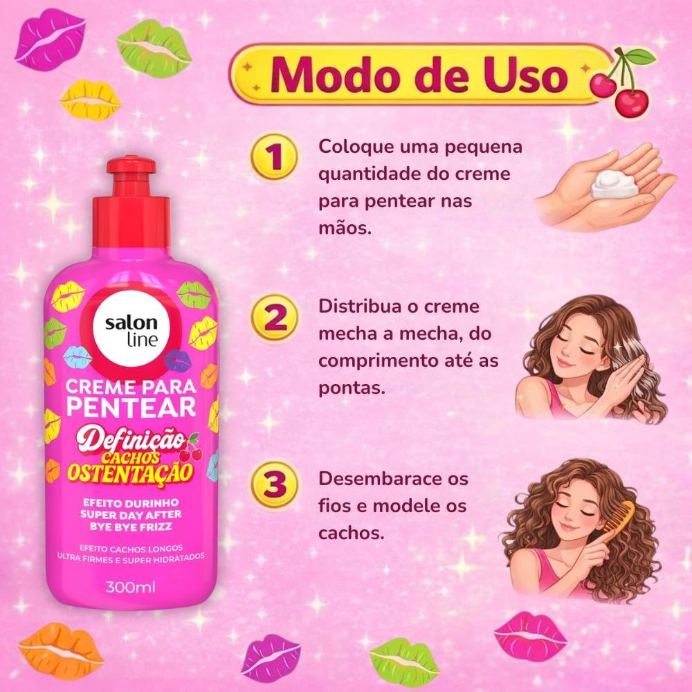 Creme Para Pentear Salon Line Definição Cachos Ostentação 300ml 300ml 2