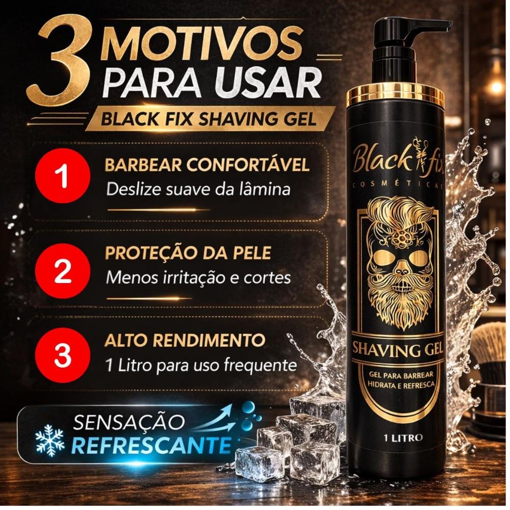 Black Fix Gel Para Barbear Shaving Gel 1L 1L 5
