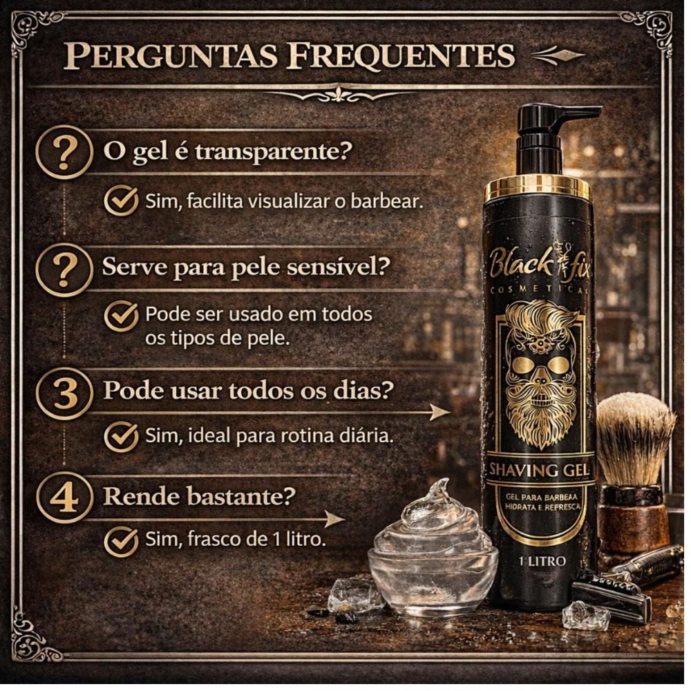 Black Fix Gel Para Barbear Shaving Gel 1L 1L 7