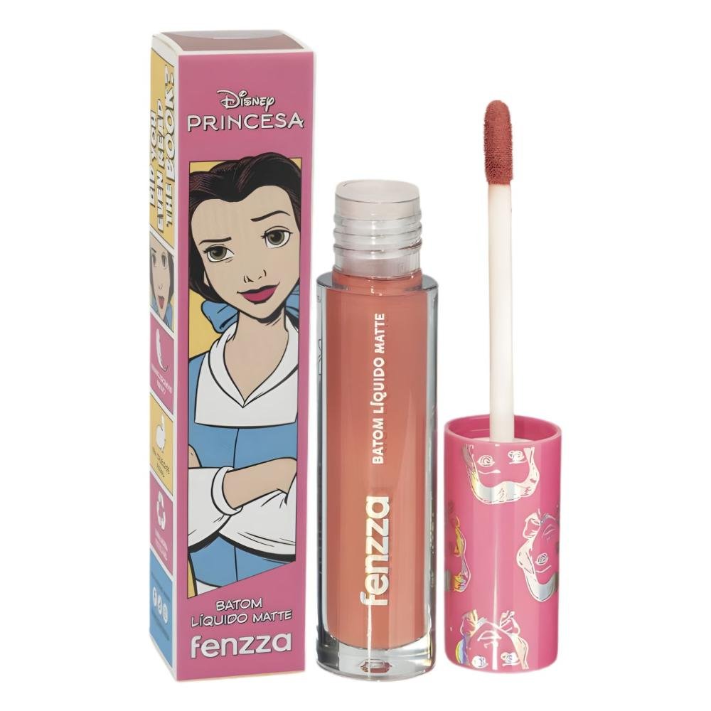 Batom Líquido Matte Fenzza Disney Princesa Bela Dis108