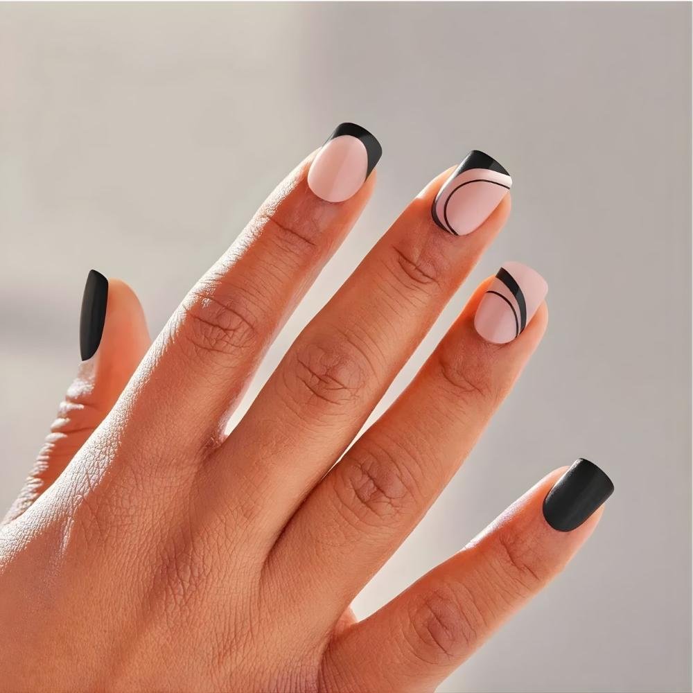 Unhas Postiças imPress Kiss Ny Wider Fit Black Dress IMW04 ÚNICO 3