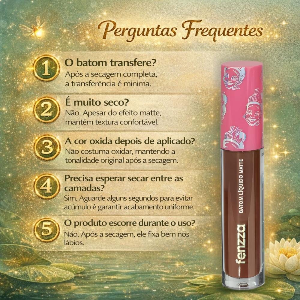 Batom Líquido Matte Fenzza Disney Princesa Tiana Dis108 ÚNICO 6