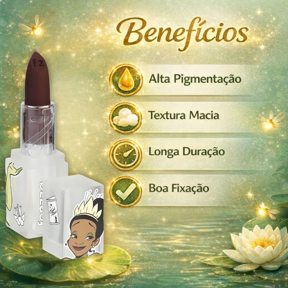 Batom Matte Velvet Fenzza Disney Princesa Tiana Gumbo Dis112 Tiana 2