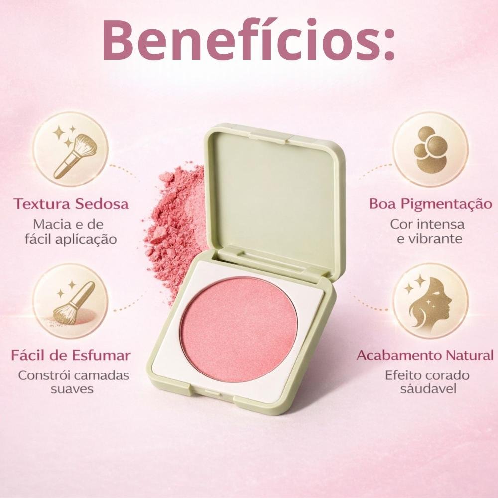 Blush Compacto Ruby Rose Silk Skin Natural Flush Peach Glow Hb-t1001-1 Peach Glow 2