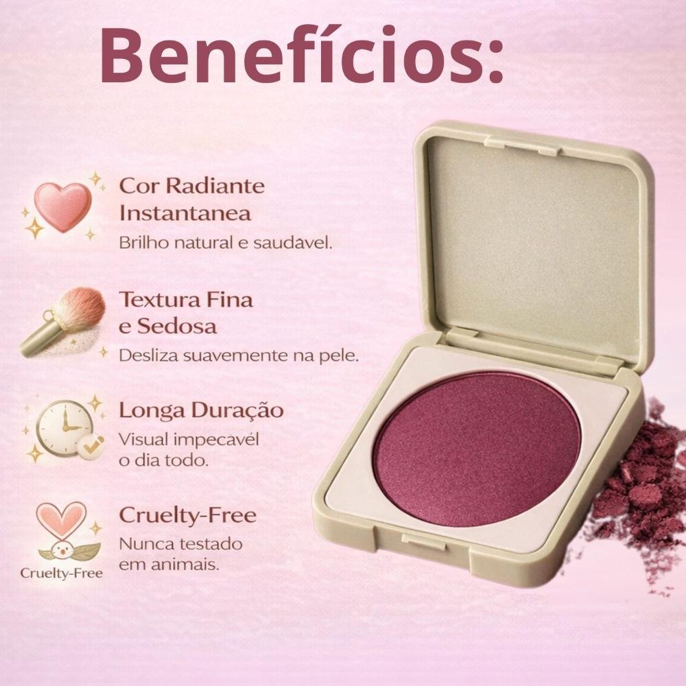 Blush Compacto Ruby Rose Silk Skin Natural Flush Deep Plum Hb-t1001-4 Deep Plum 2